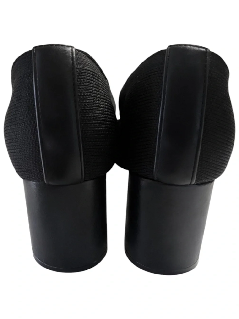 Adrienne Vittadini Block Heel Loafers Black Slip On Career Shoes 8.5